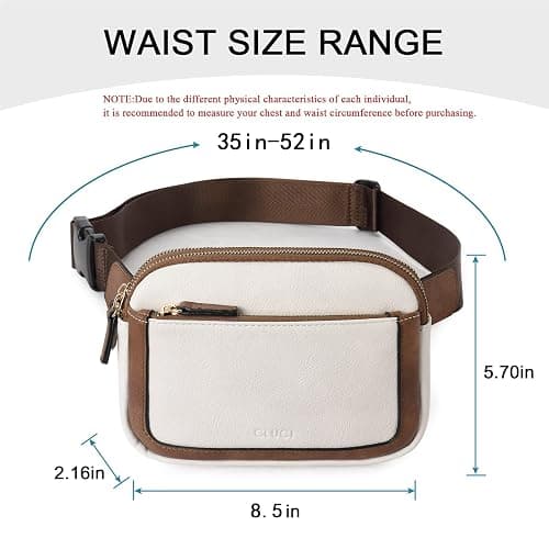 CLUCI Belt Bag for Women, Mini Everywhere Crossbody Waist Bag Adjustable Strap, Vegan Leather Women's Fanny Pack thumbnail 3