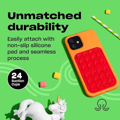 OCTOBUDDY Classic MAX - Silicone Suction Phone Case Adhesive Mount - Hands-Free, Strong Grip Holder for Selfies and Videos - iPhone and Android Compatible - 2.6″ x 3.9″, Transparent thumbnail 4