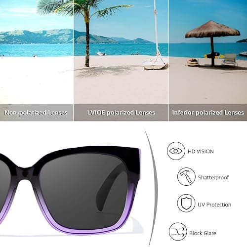 LVIOE 2 Pack Polarized Fit Over Sunglasses for Women Men Oversized Square Over Glasses Sunglasses with UV Protection LS7511 thumbnail 6