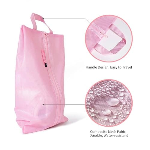 pack all Shoe Bag for Travel, Water-Resistant Shoe Pouch for Gym, Odor-Resistant Soccer Cleats Bag for Sport (Pink, 1-Pack) thumbnail 2
