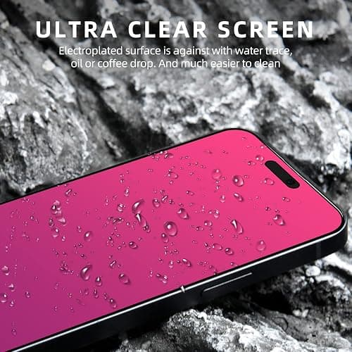 EGKimBa Privacy Screen Protector Compatible with iPhone 14 Pro Max, iPhone 16 Plus, 15 Plus, 6.7 inch Gradient Colorful Electroplated Anti-Spy Anti-Blue Light Tempered Glass - iPhone 14 Pro Max, 15 Plus, 16 Plus thumbnail 7