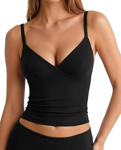 Avidlove Women's V Neck Camisole Tank Tops Cami Crop Y2K Double Lined Sexy Going Out Summer Outfits - Image 1