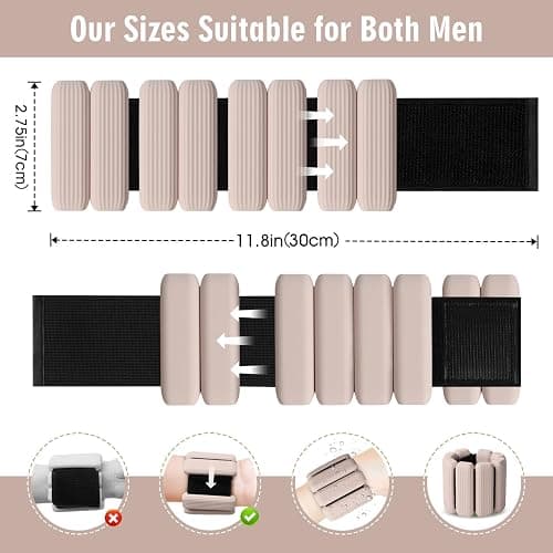 MESUADESI Wrist Weights Set of 2, Wearable Wrist Ankle Weights for Women & Men, Silicone Weighted Bangles Adjustable Arm and Leg Weights for Walking Yoga Pilates Running Dance Gym 2lb thumbnail 5