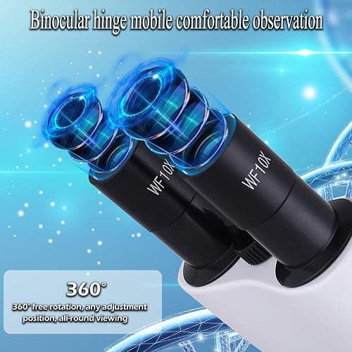 Compound Microscope，40X-2500X ，WF10x and WF25x eyepieces, Dual LED Lighting and Two-Layer Mechanical Stage，Microscope for Adults… thumbnail 2