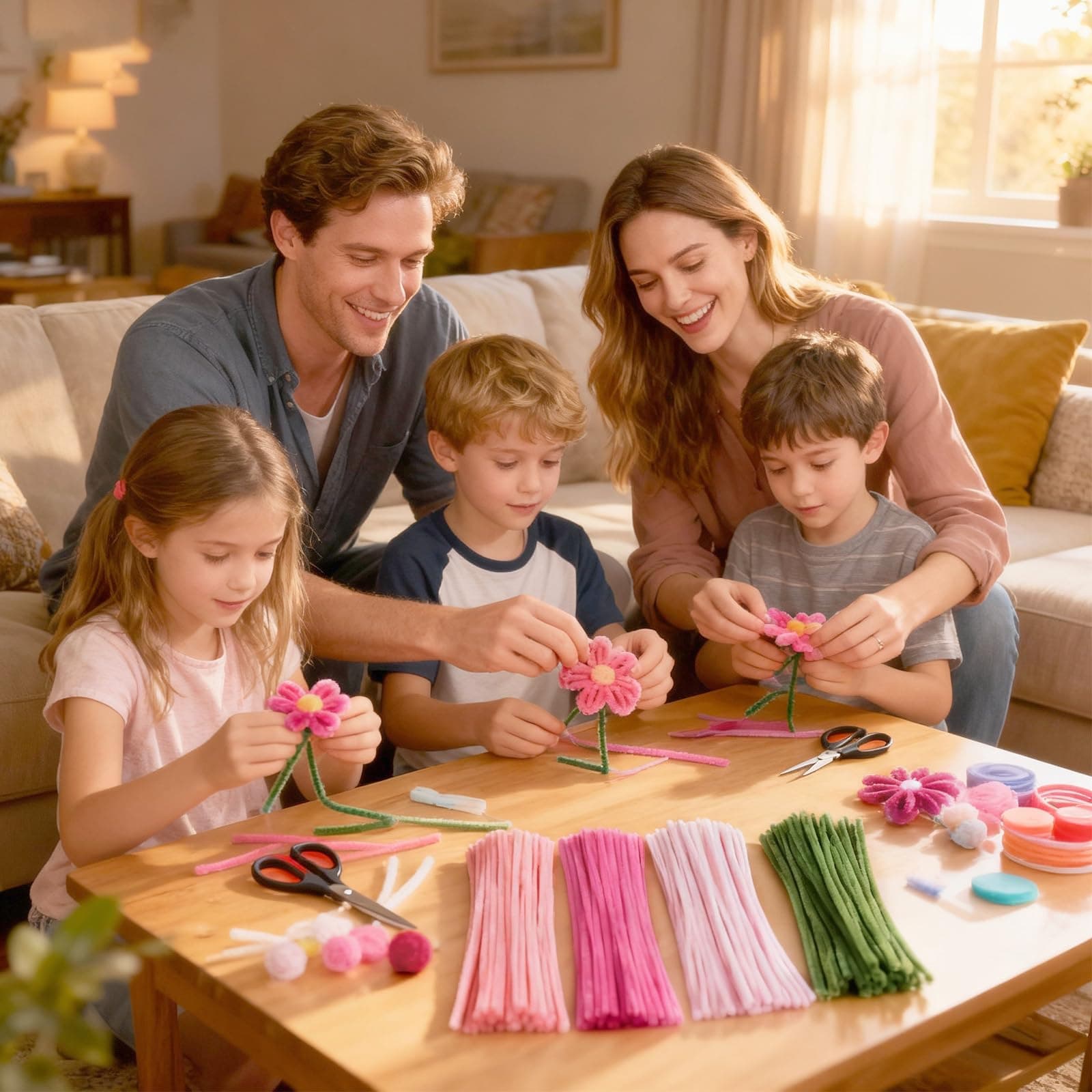 LEMESO Pipe Cleaners Flower Kit, Pink, 400 Pcs Chenille Stems thumbnail 6