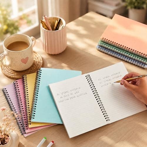 gisgfim 8 Pack Spiral Notebook A5 8.3 x 5.7 Inch College Ruled Spiral Journal Notebook 100 Pages/50 Sheets School Professional Journaling Notebooks for Business Work School Office Supplies(Colorful) thumbnail 2