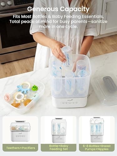 Grownsy Space Saving Baby Bottle Sterilizer and Dryer with Travel Set thumbnail 2