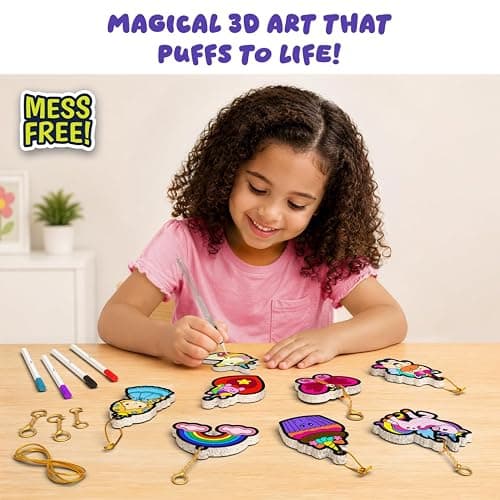 Skillmatics Aqua Puffs Unicorns, Art & Craft Gift for Kids, Paint by Number | DIY Princess Puffy Keychains, Screen-Free, Mess-Free Activity, Creative Kit for Girls & Boys Ages 4, 5, 6, 7, 8, 9, 10 thumbnail 2