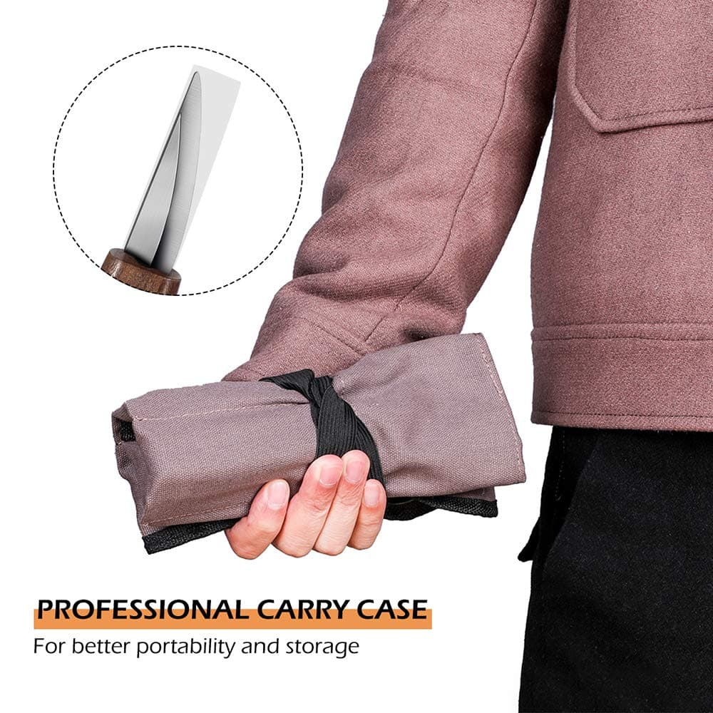 10pc Wood Carving Knife Set Beginner Wood Carving Kit Convenient Wood Carving Tools Set Cut Resistant Gloves,Spoon Carving Hook Knife, Wood Carving Whittling Knife, Chip Carving Detail Knife Sandpaper for Woodworking thumbnail 5