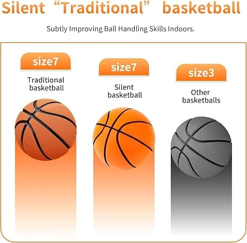Silent Basketball-Size 7 (29.5") Upgrade Dribble Dream Silent Basketball, Foam Indoor Training Ball for Various Indoor Activities thumbnail 2