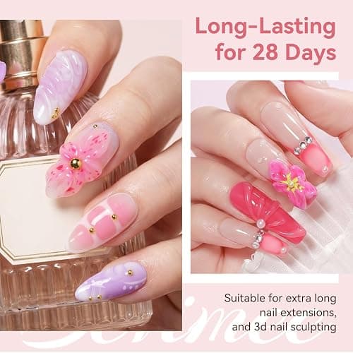 Bevimee 3D Molding Gel for Nails, 3D Nail Sculpting Gel for Nail Art | 3PCS Clear White Pink 3D Gels for Nails Non-Sticky for Carving Extension Sculpture Manicure Salon DIY at Home 5g/0.18 Oz thumbnail 5