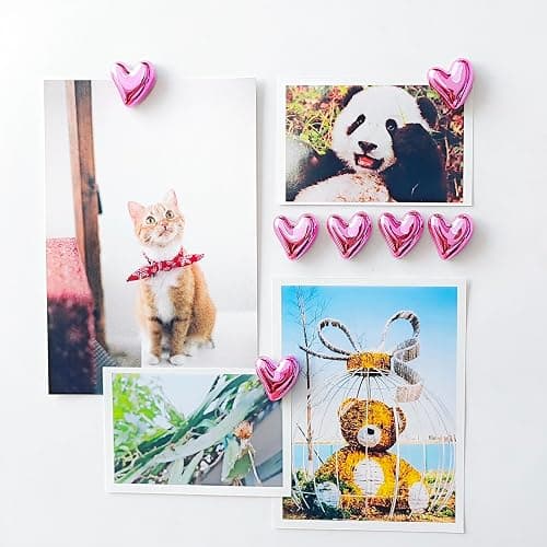 Janvelle 12PCS Refrigerator Magnets Pink Magnets for Fridge 0.83in Small Love Heart Cute Decorative Magnet Set for Home Kitchen Office Whiteboard Decor thumbnail 5