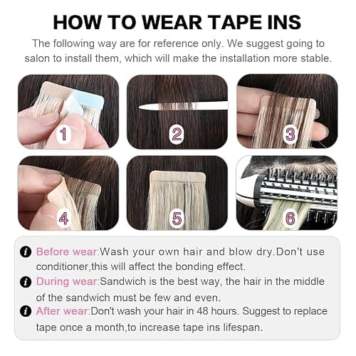 SUYYA Tape in Hair Extensions Human Hair Jet Black 30 Inch 60g/pack 20pcs Straight Seamless Skin Weft Tape in Real Human Hair Extensions (30 inch #1 Jet Black) thumbnail 6