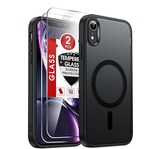 LeYi Compatible for iPhone XR-Phone-Case: iPhone XR Case with Screen Protector, Shockproof Full Body Protection, Translucent Matte, Magnetic Rugged Cell Phone Cover/Etui/Coque for iPhoneXR/XR, Black - Image 1