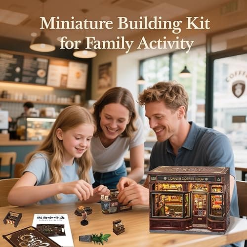 Fsolis Book Nook Kit - DIY Bookshelf Miniature Kit for Adults 3D Puzzle Booknook Bookstore Bookshelf Diorama Cafe Shop Tiny House with Cat, Craft Gifts for Women Book Lovers (Corner Coffee Shop) thumbnail 2
