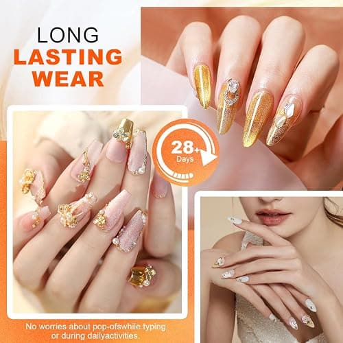 QZQETET Solid Nail Glue Gel 2PCS - Lamp Curing Nail Adhesive for Press On & Acrylic Nails, Clear U V/LED Nail Glue for 3D Nail Art & Chrome Powder & Rhinestone, Long Lasting Professional Salon thumbnail 7