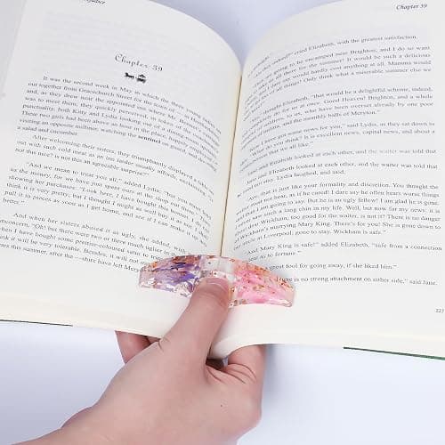 Book Page Holder, Kaluofan 2PCS Thumb Book Page Holder, Book Accessories for Reading Lovers, Handmade Dried Flower Book Opener Holder Thumb, Meaningful Gifts for Book Lovers Teachers Students thumbnail 7