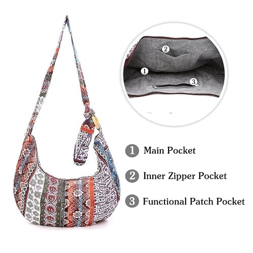 PORRASSO Crossbody Bag Hippie Shoulder Bag Women Sling Bag Handmade Messenger thumbnail 5