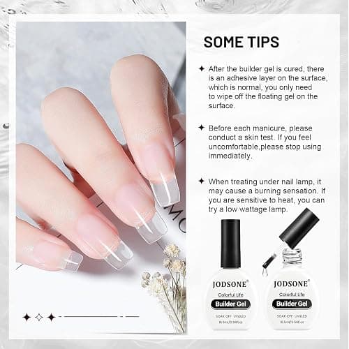 JODSONE Builder Gel for Nails,2Pcs 16.5ml Builder Gel Nail Polish for Thickening Strengthener Building Extension Nail Thickening Solution and Nail Art Design Gift for Women thumbnail 9