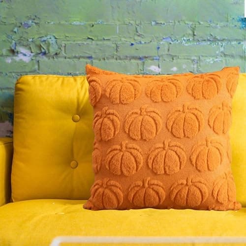 Ceprznvey Pumpkin Pillow Covers, Fall Pillowcases Set, Soft Velvet Autumn Cushion Case, Decorative Throw Covers for Sofa Couch, Seasonal Home Decor Accent for Bedroom Living Room Use thumbnail 8