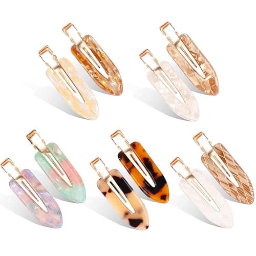 KesaPlan 10PCS No Bend Hair Clips, Acrylic Resin No Crease Hair Clips for Styling, Colorful Creaseless Flat Duckbill Hair Barrette for Makeup Hairstyle Accessories for Women Girls Gifts - Image 1