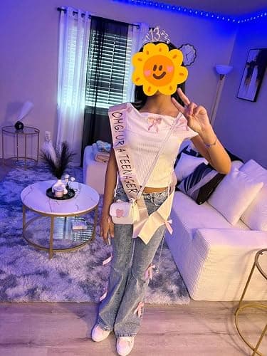 oyyniis Girls Jeans Flare/Bell Bottom Bow Jeans for Teen High Waist Cute Y2K Stretch Tween Denim Pants 8-16Y thumbnail 7