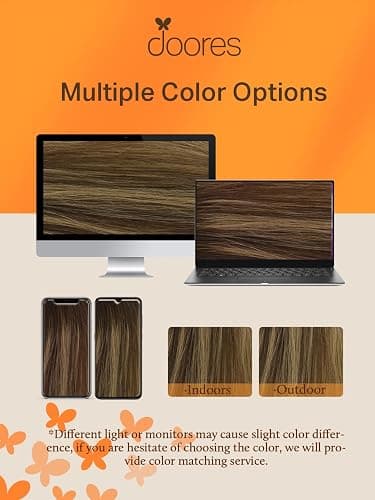 DOORES Tape in Hair Extensions, Balayage Chocolate Brown to Caramel Blonde 100g 40pcs 24 Inch, Real Human Hair Extensions Tape in Natural Hair Straight Tape Hair Extensions thumbnail 9