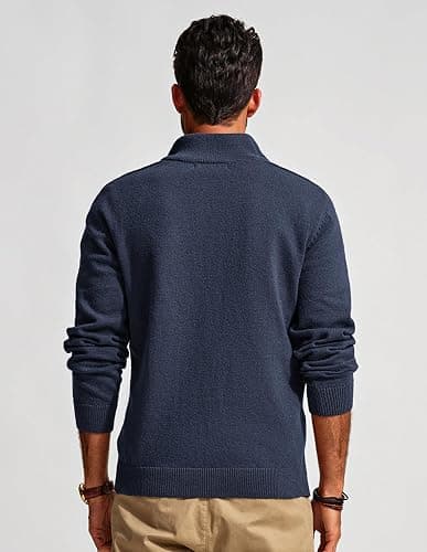 PJ PAUL JONES Mens Quarter Zip Pullover Sweaters Casual Slim Fit Knit Texture Sweater thumbnail 6