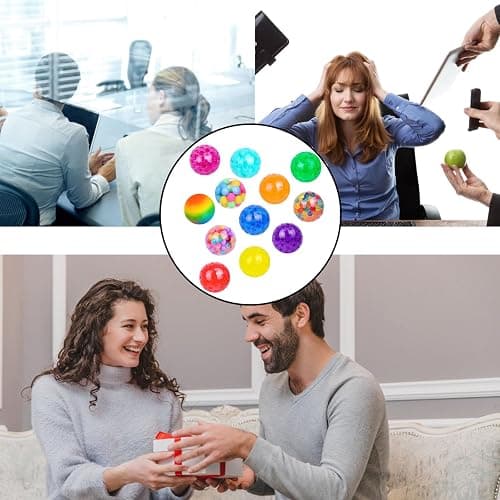 12pcs Random Stress Balls, Toys for Stress Relief, Squishy Balls for Home, School, Office, Anxiety Relief, Exercise Hand Flexibility thumbnail 7