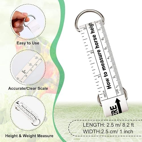 Konohan Horse Measuring Tape for Height and Weight Multifunctional Horse Weight Tape Portable PVC Weight Measure for Horses, 8.2 Feet Long thumbnail 2
