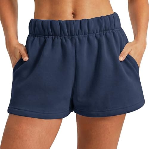 ALTHLEMON Women's Sweat Shorts High Waisted Fleece Lined Casual Lounge Athletic Cotton Shorts with Pockets - Image 1