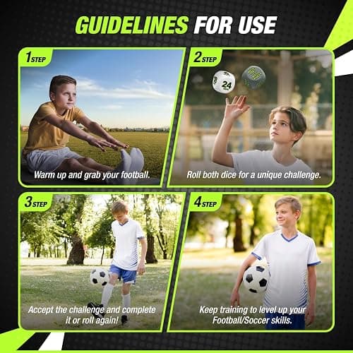 2pc Football Keepy up training Dice Equipment for Kids makes practice fun with exciting games indoors or outdoors toys age 8–12 perfect football gifts and unique birthday presents for boys and girls thumbnail 3