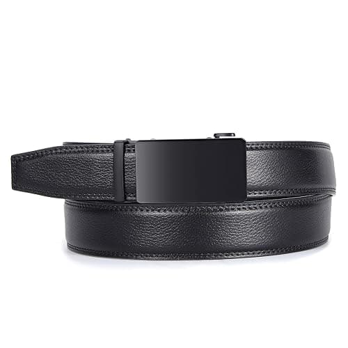 VATAN Men's Belt Leather Ratchet Belt for Men Dress Casual Every Day with Adjustable Buckle, Trim to Fit thumbnail 4
