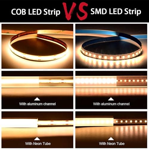LLTOP COB LED Strip Lights Natural White 4000K, DC24v 16.4ft/5m High CRI 92Ra+ Flexible LED Tape Lighting DIY Cuttable for Bedroom Kitchen Cabinet Shelf (Power Supply&Dimmer Not Included) thumbnail 3