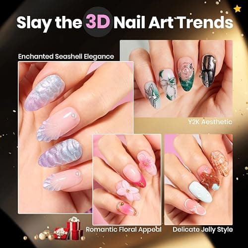 Beetles 3D Gel Nail Art Kit-Crystal Orb 3D Nail Art Clear 1 oz 5 in 1 Non-Sticky Hand Sculpting Building for Beginner DIY Salon at Home,Clear Solid Builder Nail Gel, UV & LED Lamp Cured Needed thumbnail 4