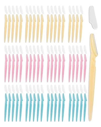 MoHern Dermaplane Razor, 60 Pcs Face Razors for Women and Men, Multipurpose Eyebrow Razor, Dermaplaning Tool for Face by MoHern, Multi-Color (60 Pcs) - Image 1