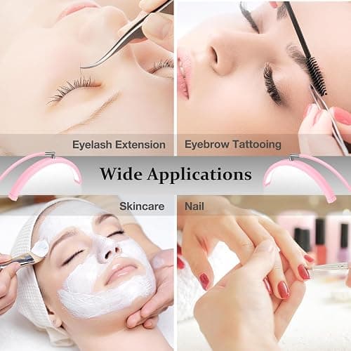 Mznoo Lash Light for Eyelash Tech with Tray, Half Moon Light for Lashes and Estheticians, LED Floor Lash Lamp for Eyelash Extensions, Nail Art, Tattoo Art and Skincare (Pink) thumbnail 7