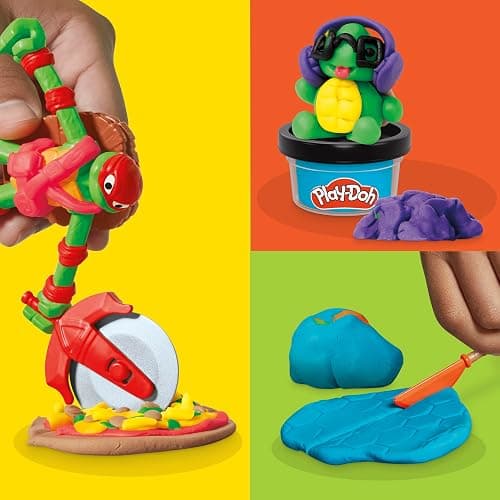 Play-Doh Teenage Mutant Ninja Turtles Cowabunga Creations Bendy 4 Inch Action Figures Set, Kids Arts & Crafts, TMNT Toys for Boys & Girls 4+ thumbnail 5