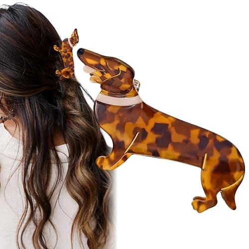 Cute Dachshund Claw Clips, Cellulose Acetate Hair Clips, Dog Hair Barrettes Hair Accessories for Women Girls - Image 1
