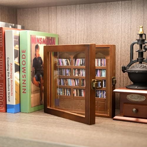 WifePro Anxiety Bookshelf – Mini Books Display for Stress Relief and Fun Decor, Perfect Decorative Miniature Library for Book Lovers, Ideal for Home Decor, Office Décor, and Thoughtful Gift - Walnut thumbnail 4