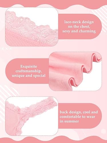 Sintege Women's Lace Patchwork Tank Top Lace Camisole Tank Sleeveless Cami Crop Y2k Tops thumbnail 5