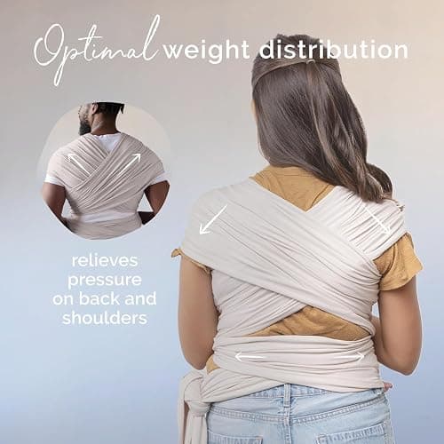 Boba Baby Wrap Carrier – Original Baby Sling Carrier for Newborns (7–35 lbs), Soft, Secure, Hands-Free & Ergonomic, Ideal for Comfortable Bonding, New Parents (Serenity Organic Stone) - Serenity Bamboo (Extra Soft) - Serenity Organic Stone thumbnail 7
