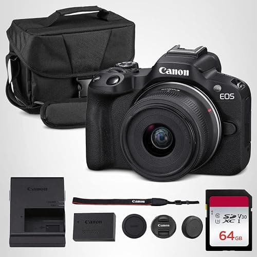 Canon EOS R50 Mirrorless Camera Kit – APS-C RF Camera with 18-45mm Lens, 4K Video, Dual Pixel AF II & Vari-Angle Touchscreen (5811C012) + Shoulder Bag + 64GB Memory Card thumbnail 6