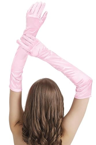 sodknow Long Gloves Costume Women Long Satin Opera Gloves Elbow Length | Halloween Cosplay 1920s Gatsby Evening Party Dress Up - Image 1
