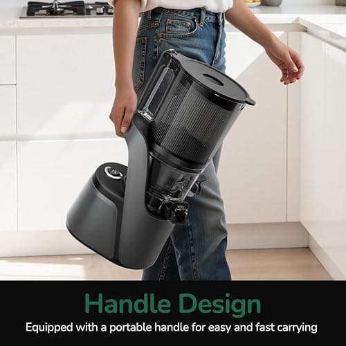 Canoly C16 Cold Press Juicer, with a 6" Wide Chute & Self-Precut, 3-in-1 Strainers (Juice & Sorbet & Nut Milk), BPA-Free Construction, Powered by a AC Brushless Motor (Space Gray) thumbnail 10