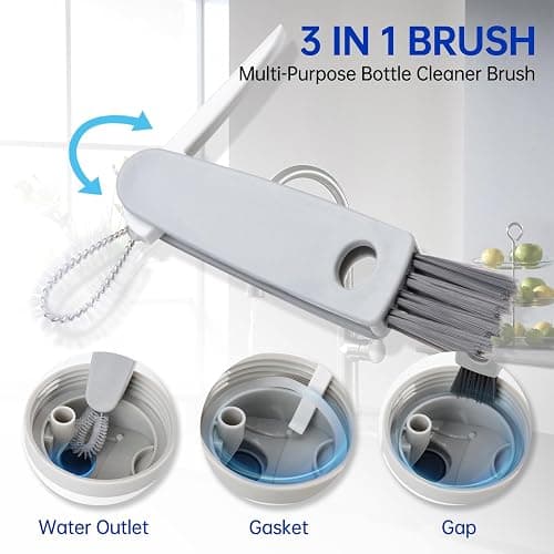 3 Pack Water Bottle Cleaner Brush Set - for Owala Cleaning Kit, Long Handle Silicone Bottle Brush Soft Touch No Scratch, Straw Cleaner Brush, 3 in 1 Multipurpose Cup Cleaner Kit for Owala Accessories thumbnail 4