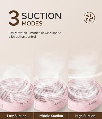 MelodySusie Rechargeable Nail Dust Collector,Compact Vacuum Fan Cordless Dust Collector with Reusable Filter,SProR Powerful Dust Suction Machine for Acrylic Gel Polish Manicure at Salon&Home, Pink thumbnail 5