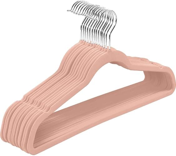 Utopia Home Velvet Hangers 20 Pack - Non-Slip Clothes Hanger Pink with 360 Degree Rotatable Hook - Heavy Duty Coat Hanger - Pants Hangers - 20 - Pink thumbnail 2