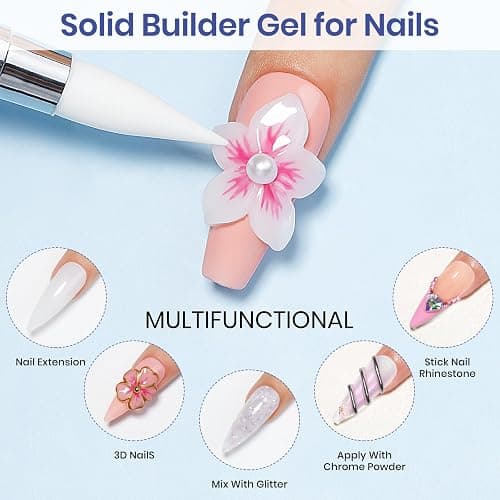 MIZHSE 2 Colors Solid Builder Gel for Nails: Non-sticky Hard 3D Sculpting Gel for Nail Art for Molding Soak Off U V LED Starter Kit DIY Home Salon thumbnail 3