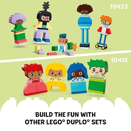 LEGO DUPLO Town Buildable People with Big Emotions Interactive Toy for Ages 3 and Up, 5 Characters with 10 Role-Play Faces, 71 Colorful Bricks for Mix-and-Match Customizable Fun, 10423 thumbnail 6